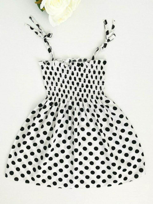 Girls Dress Baby Girls Dress Toddler Dress New Black Polkadot Girls Dress - MARIGOLD