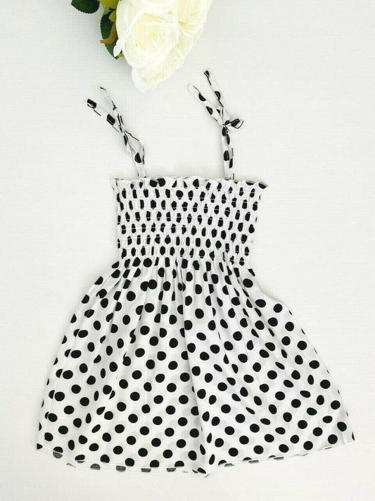 Girls Dress Baby Girls Dress Toddler Dress New Black Polkadot Girls Dress - MARIGOLD