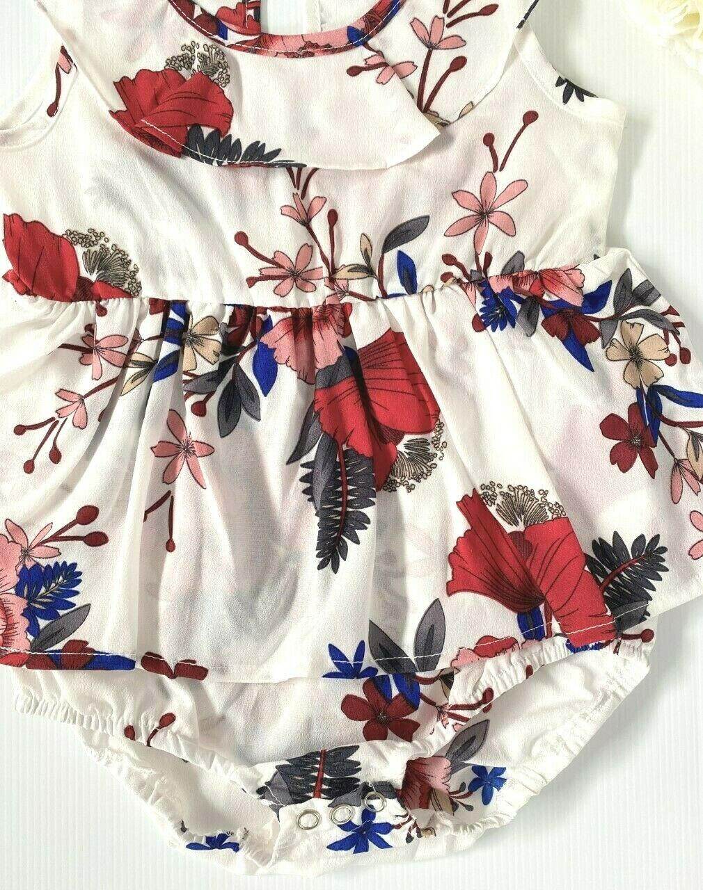 Red Floral Baby Girl Dress - MARIGOLD