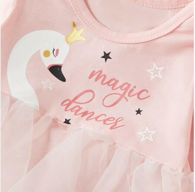 size 0-3m to 6-9m new baby girls outfit swan princess tulle dress & headband set - MARIGOLD