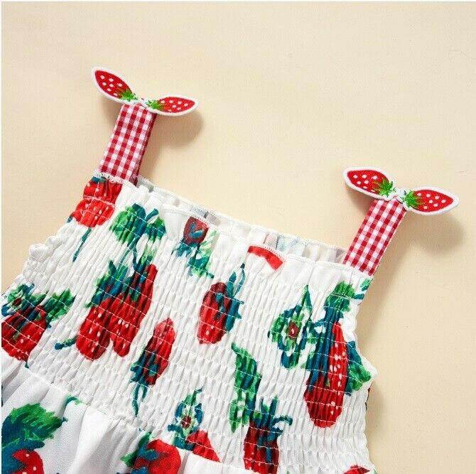 Size 3-6m to 18-24 months baby toddler girls dress strawberry dress & headband - MARIGOLD
