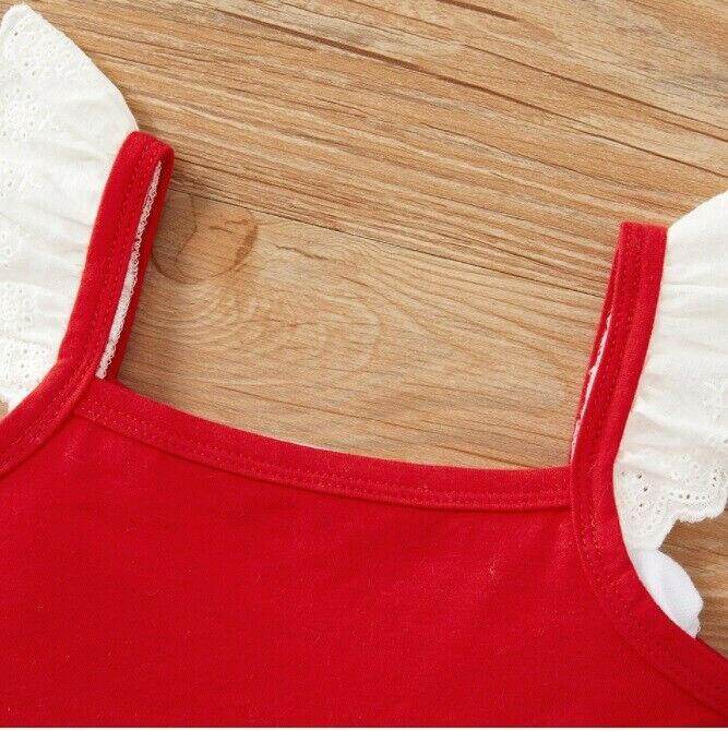 Size 6-9m to 18-24 months baby toddler girls dress red white star tulle dress - MARIGOLD