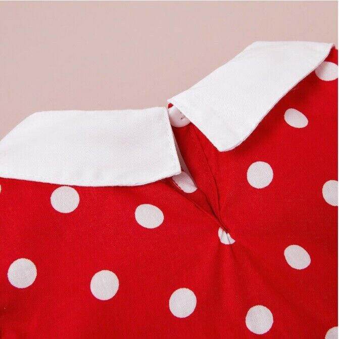 size 6-9m to 18-24m baby dress red polka dot doll collar dress - Select Size - MARIGOLD