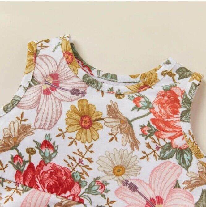 baby girls dress floral baby dress and yellow headband set - MARIGOLD