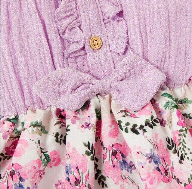 size 12-18 months new girls dress lilac and pink floral girls dress -1 left ! - MARIGOLD