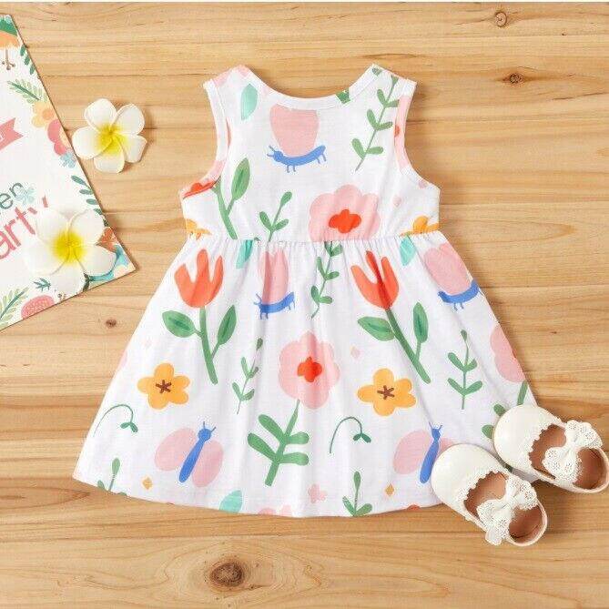 size 3-6m to 18-24m new baby girls dress pink bow floral butterfly girls dress - MARIGOLD