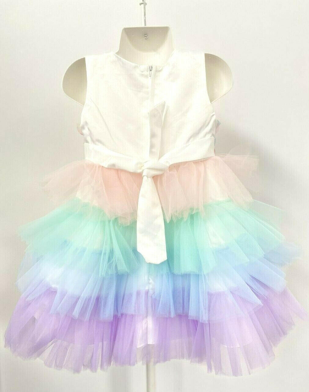 size 9-12m/12-18m/18-24m/3y party princess flower bodice tulle tier baby dress - MARIGOLD