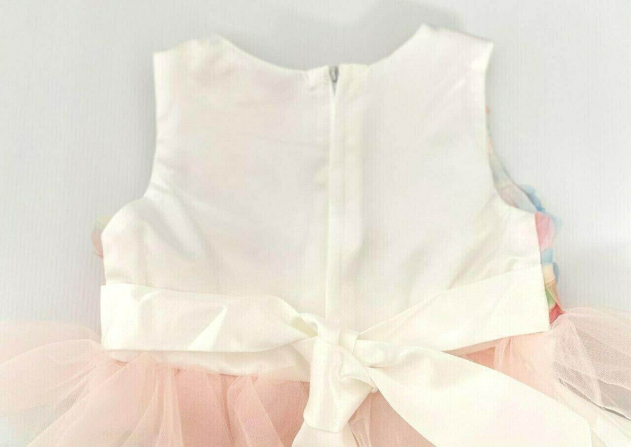 size 9-12m/12-18m/18-24m/3y party princess flower bodice tulle tier baby dress - MARIGOLD