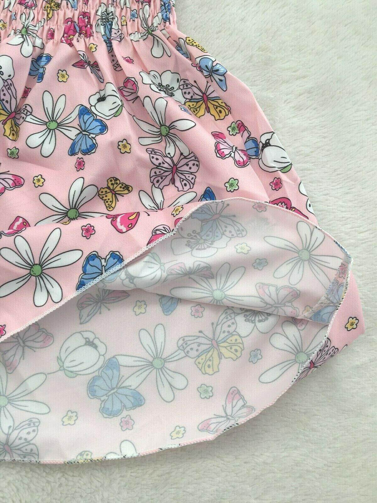 baby girls dress size 9-12 months new pink butterfly floral baby girls dress - MARIGOLD