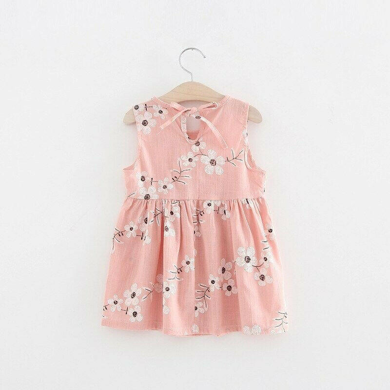 Floral Print Pink Cotton Sundress - MARIGOLD