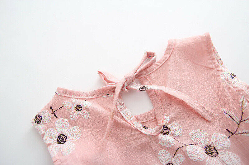 Floral Print Pink Cotton Sundress - MARIGOLD