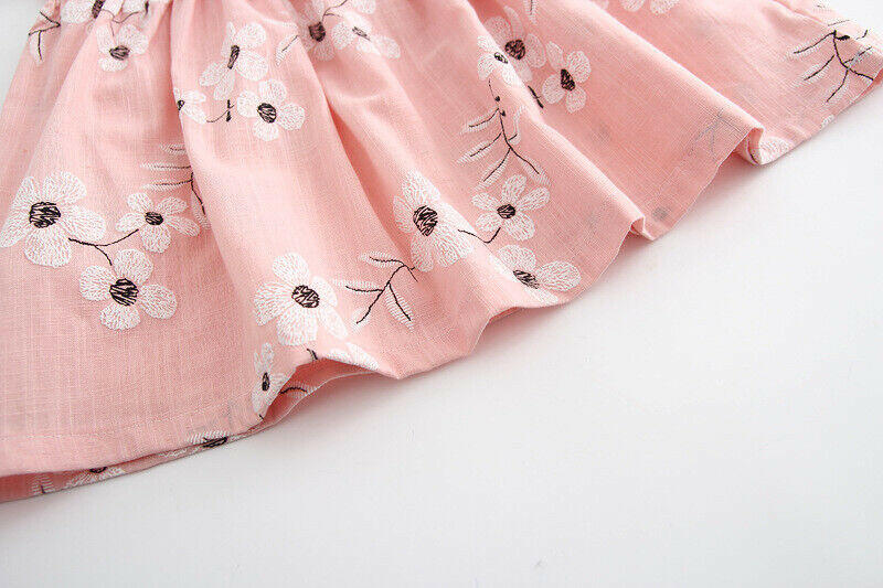 Floral Print Pink Cotton Sundress - MARIGOLD