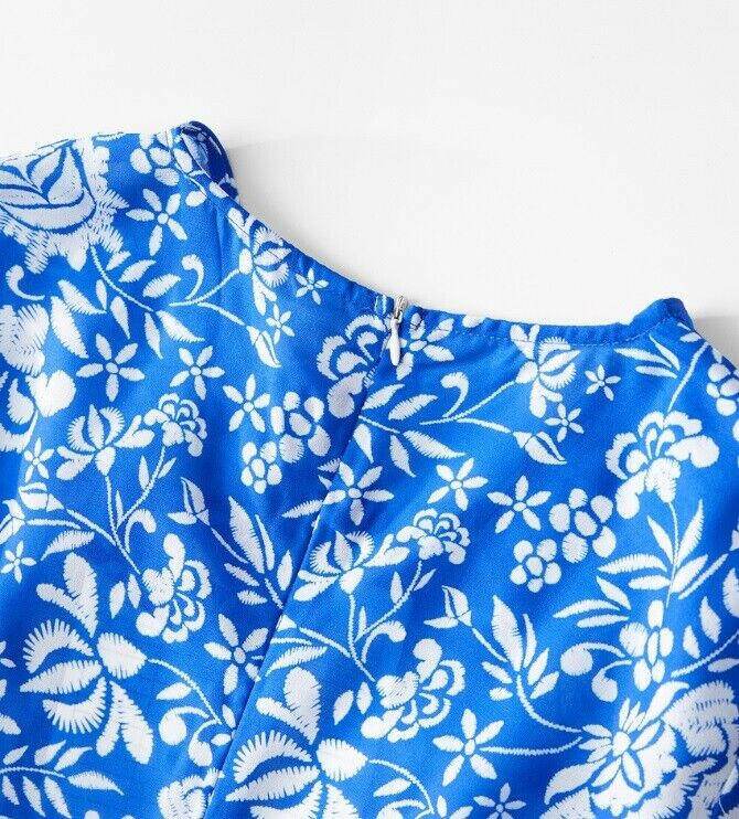 Girls Dress Blue Floral Mosaic High Low Dress & Headband Set Size 3-4 Years New - MARIGOLD