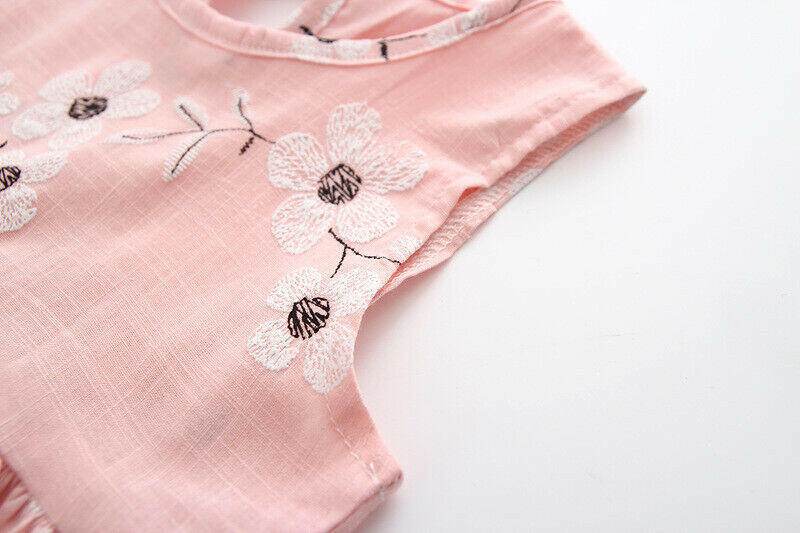 Girls Dress New Size 18-24 months 100% Cotton Pink Floral Girls Dress - MARIGOLD
