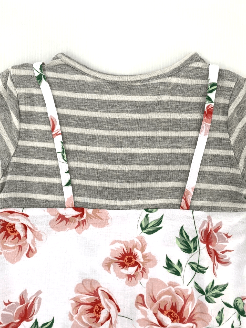 girls dress new size 3-4 years floral high low girls dress over grey stripe tee - MARIGOLD