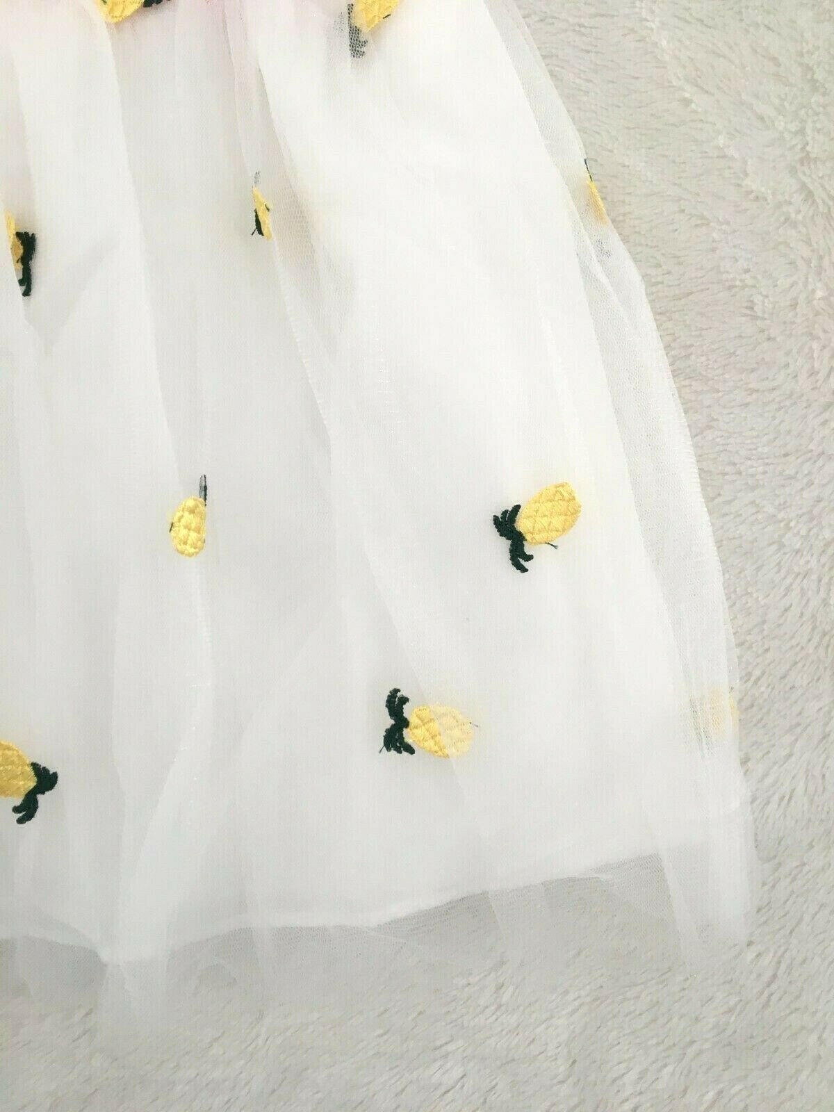 Girls Dress New Size 3 Years Pineapple Embroidered Tulle Pink Girls Dress - MARIGOLD