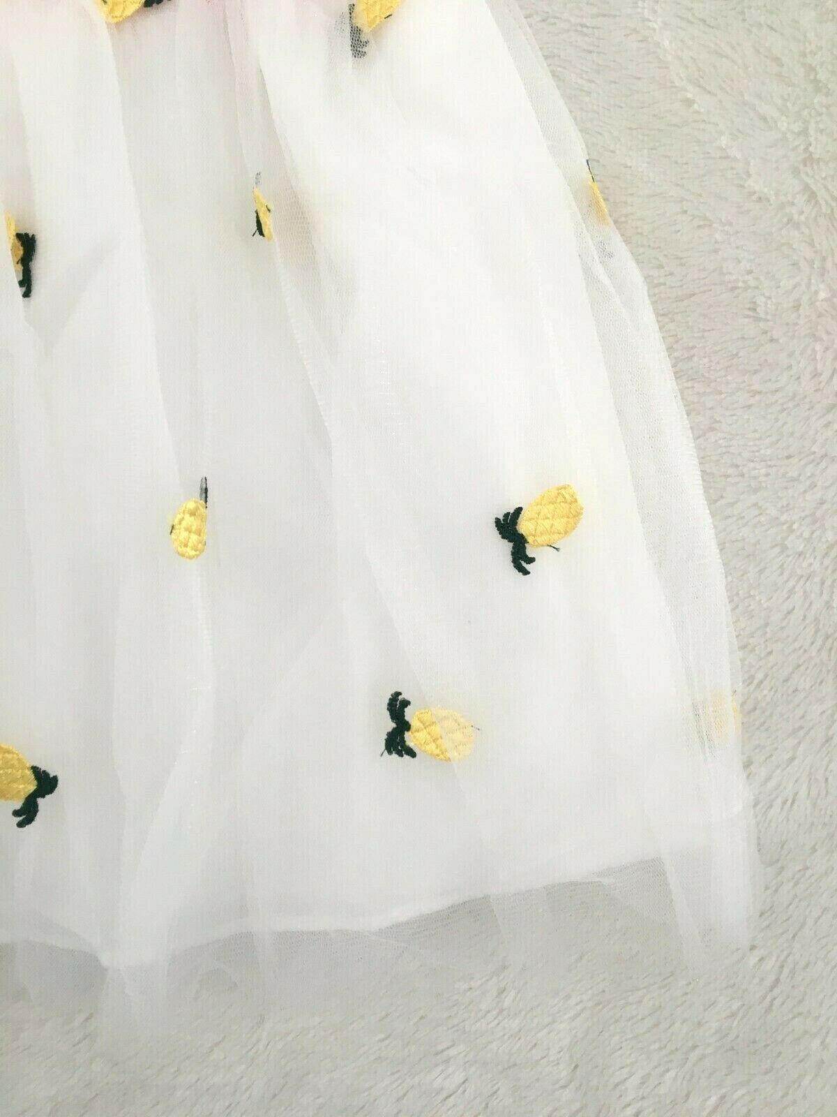 Girls Dress New Size 3 Years Pineapple Embroidered Tulle Pink Girls Dress - MARIGOLD