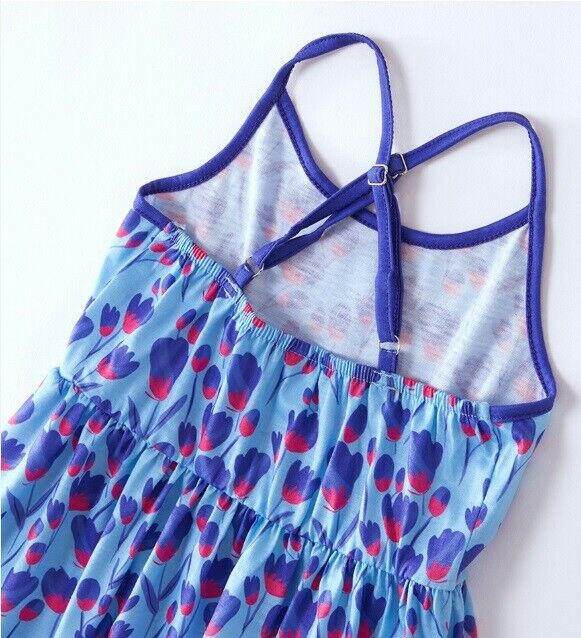 Girls Dress New Size 4-5 Years Blue Floral High Low Dress with pockets - MARIGOLD