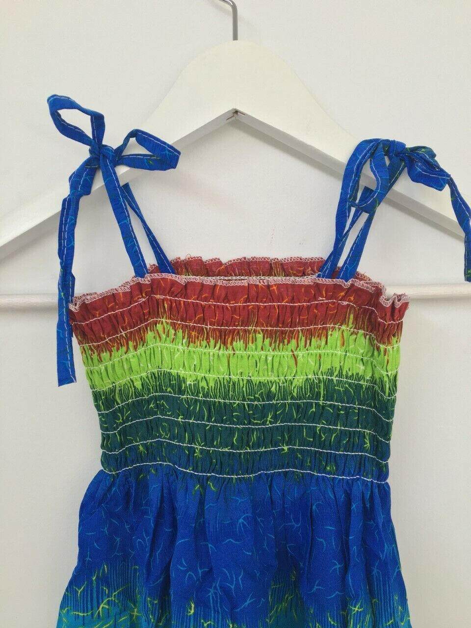 Girls Dress New Size 5-6 Years Island Sunset Inspired Girls Dress Rainbow Dress - MARIGOLD
