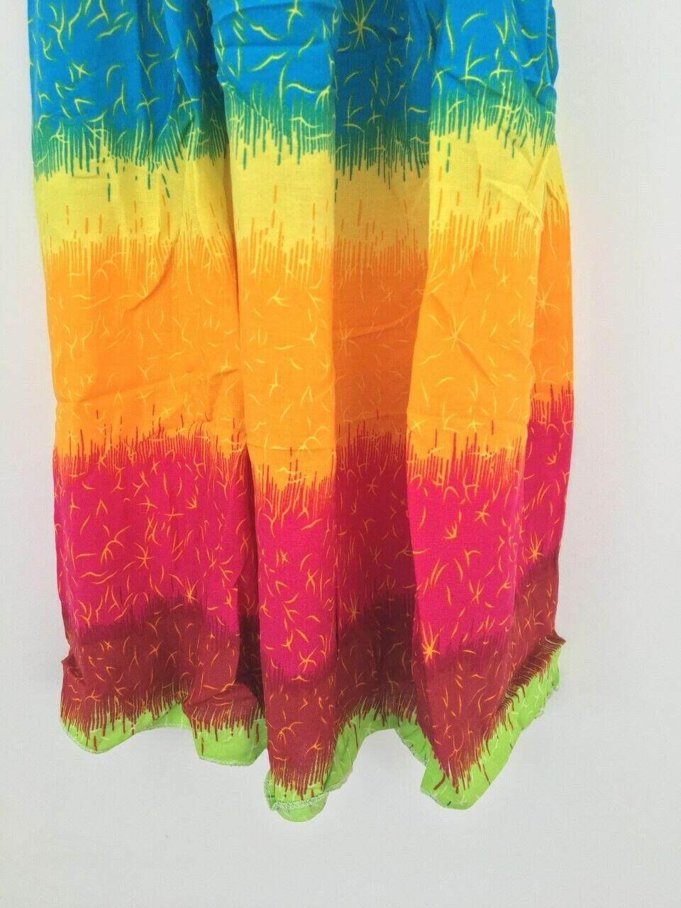 Girls Dress New Size 5-6 Years Island Sunset Inspired Girls Dress Rainbow Dress - MARIGOLD