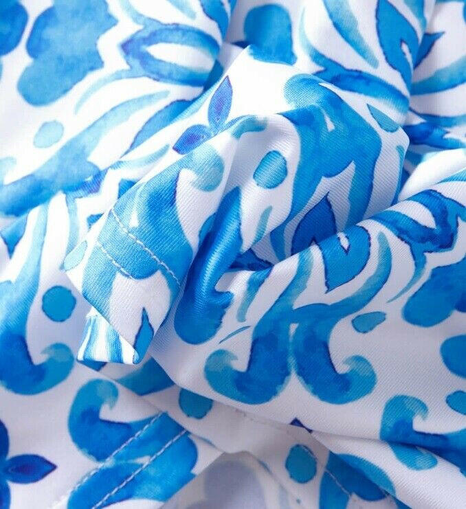 Girls Dress Size 3-4 Years New Blue Floral Mosaic Print Girls Maxidress Dress - MARIGOLD