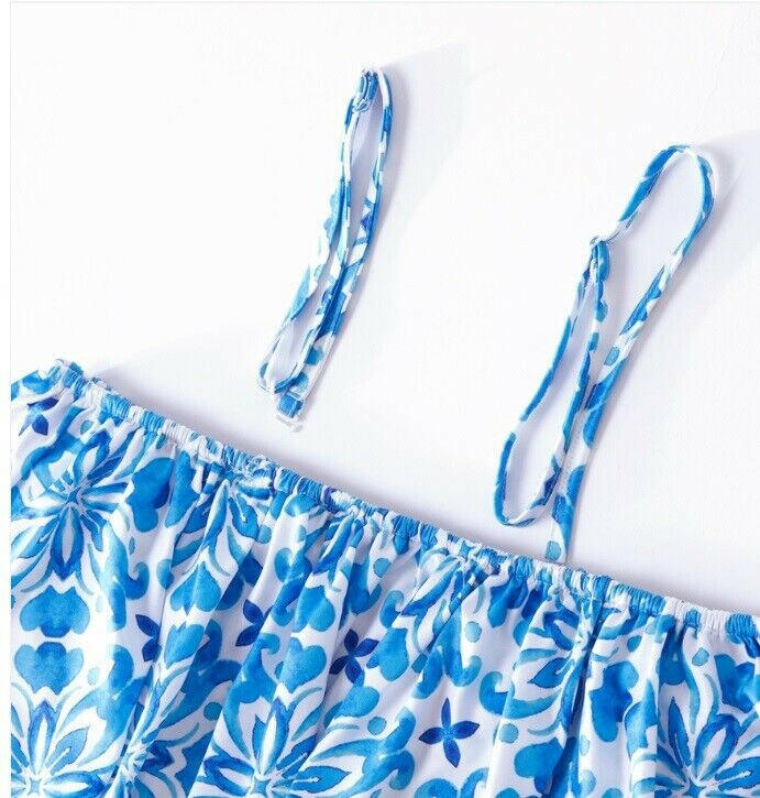 Girls Dress Size 3-4 Years New Blue Floral Mosaic Print Girls Maxidress Dress - MARIGOLD