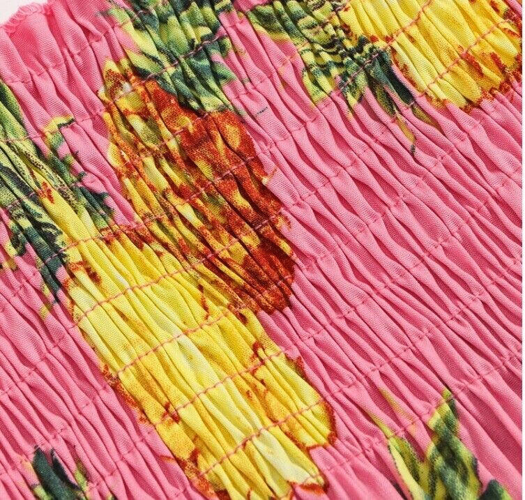 NEW Size 18-24 months Toddler Girls Dress 100% Cotton Pink Pineapple Dress - MARIGOLD