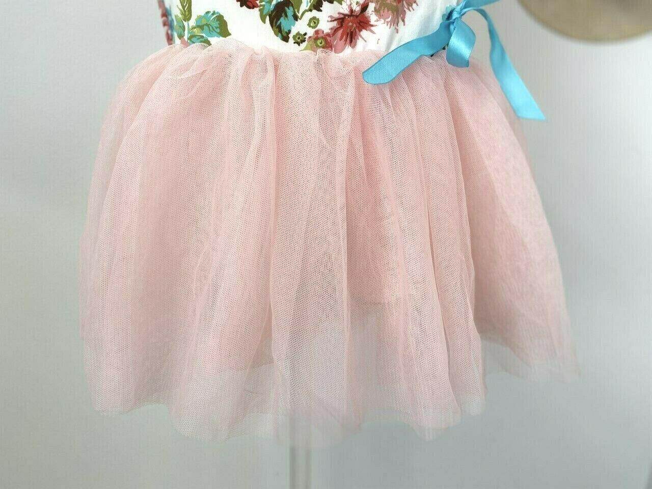 NEW Size 4 years Girls Dress Pretty Floral Bodice Light Pink Tulle Girls Dress - MARIGOLD