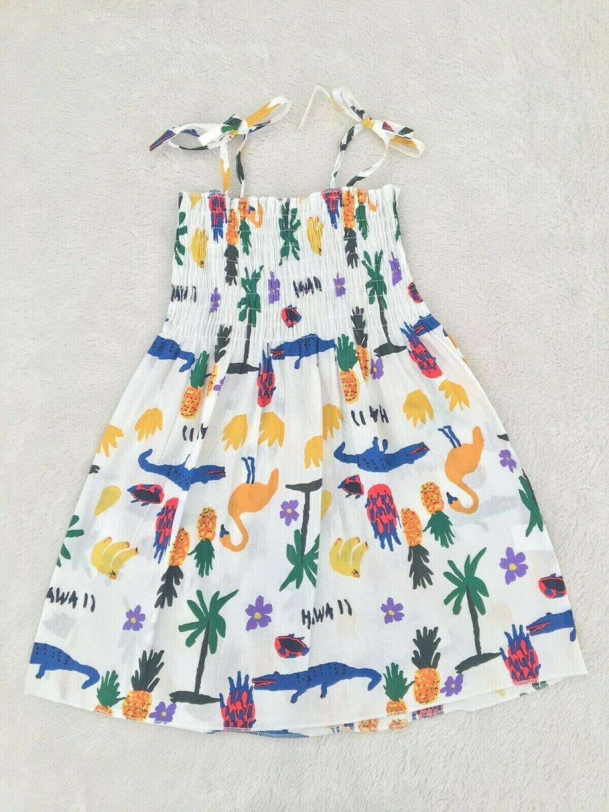 NEW Size 6-9 months Baby Girls Dress Hawaii Tropical Print Dress Baby Dress - MARIGOLD
