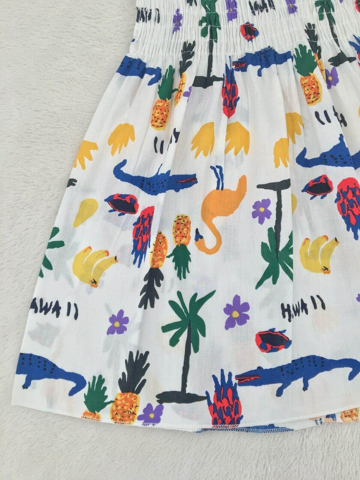 NEW Size 6-9 months Baby Girls Dress Hawaii Tropical Print Dress Baby Dress - MARIGOLD