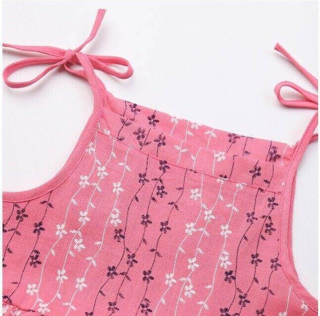 NEW Size 9-12 months Baby Girls Dress Flower Embroidered Vibrant Pink Dress - MARIGOLD