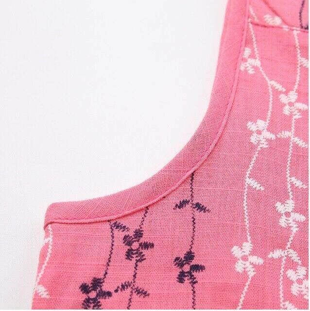 NEW Size 9-12 months Baby Girls Dress Flower Embroidered Vibrant Pink Dress - MARIGOLD