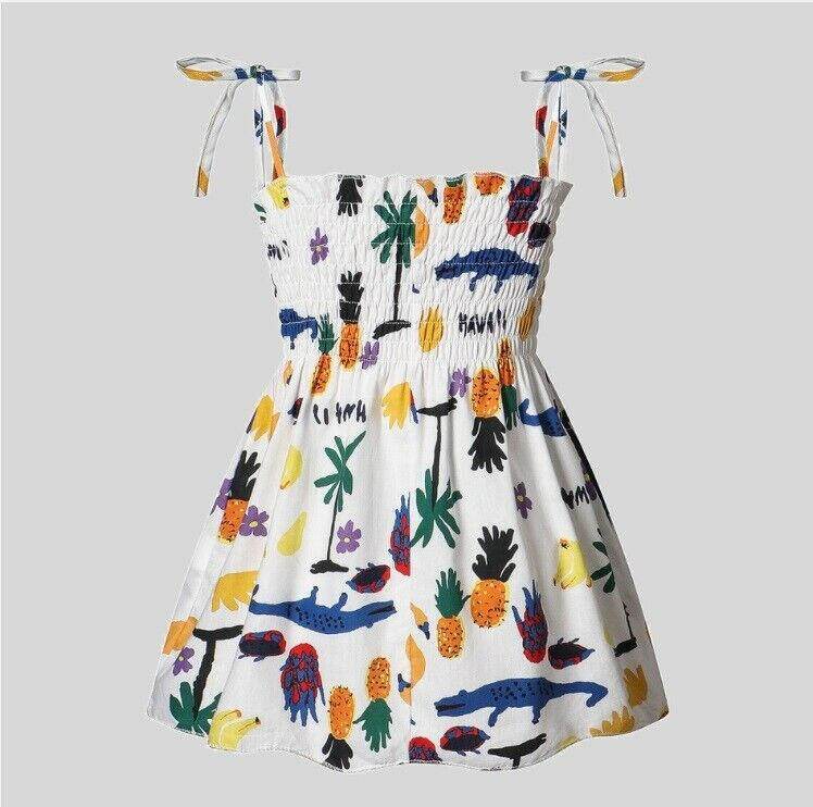 NEW Size 9-12 months Baby Girls Dress Hawaii Tropical Print Dress Baby Dress - MARIGOLD