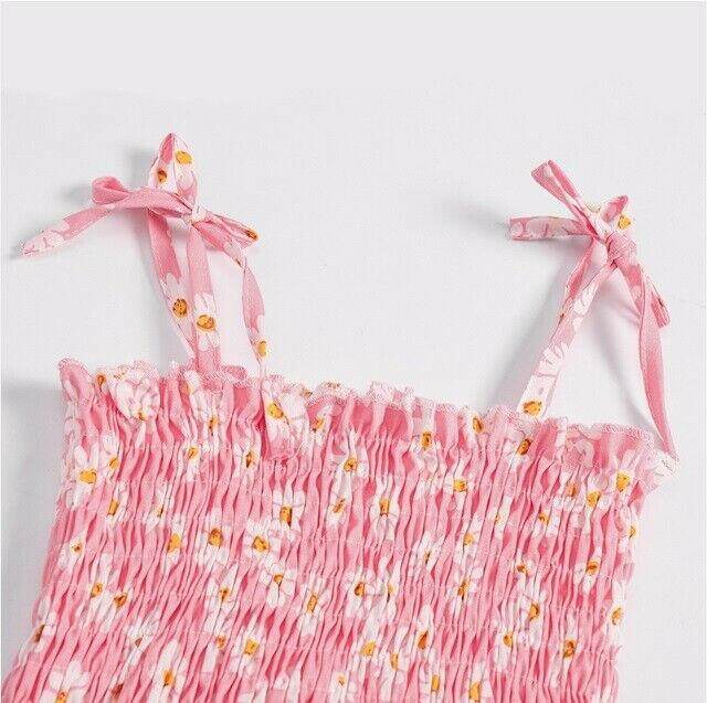 size 12-18 months new toddler girls dress 100% cotton daisy pink girls dress - MARIGOLD