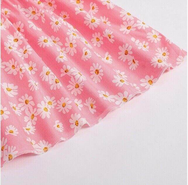 size 12-18 months new toddler girls dress 100% cotton daisy pink girls dress - MARIGOLD