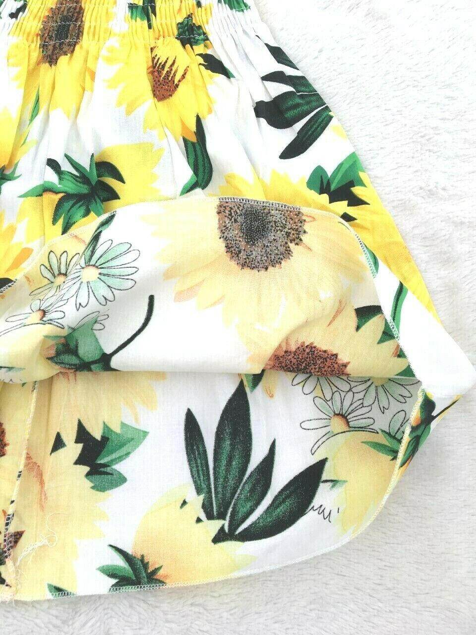 size 18-24 months new toddler girls dress 100% cotton sunflower girls dress - MARIGOLD