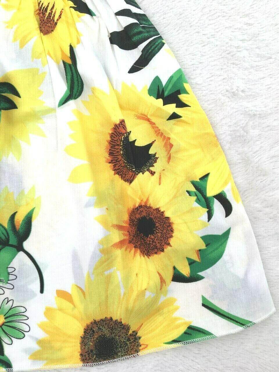 size 18-24 months new toddler girls dress 100% cotton sunflower girls dress - MARIGOLD