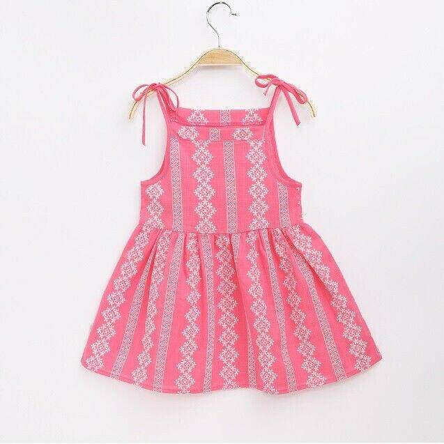 size 2-3 years girls dress new 100% cotton dark pink girls dress sundress - MARIGOLD