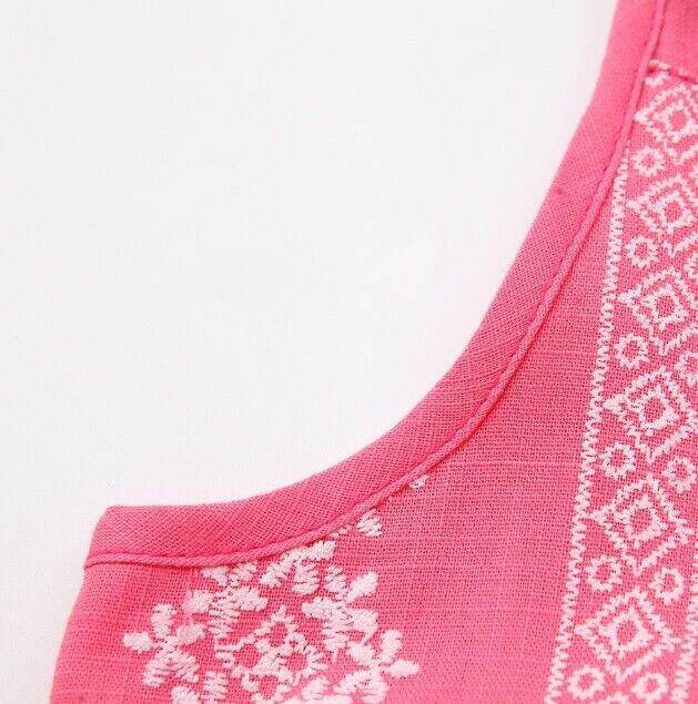 size 2-3 years girls dress new 100% cotton dark pink girls dress sundress - MARIGOLD