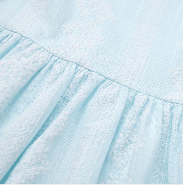 size 2-3 Years girls dress new 100% cotton light blue girls dress sundress - MARIGOLD