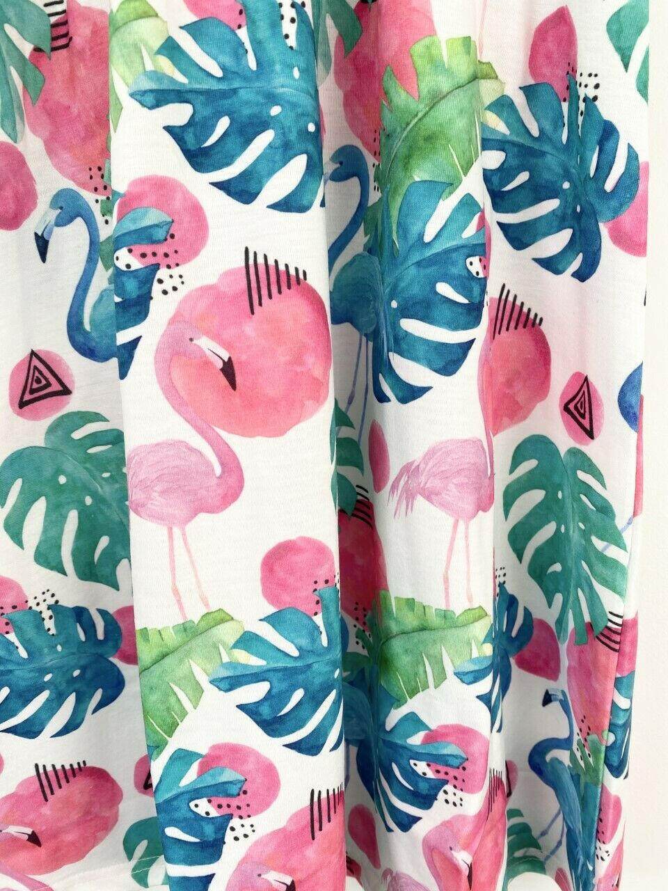 size 2 years new toddler girls dress flamingo sunset & palms print dress - MARIGOLD