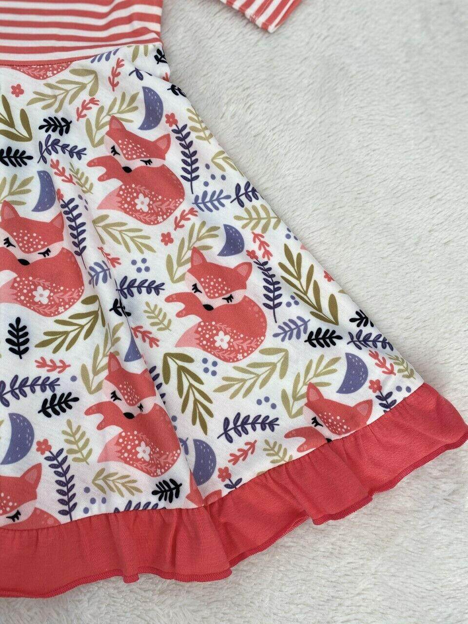 Size 2 Years Toddler Girls Dress New Red Stripe Ruffle Hem Dress & Headband Set - MARIGOLD