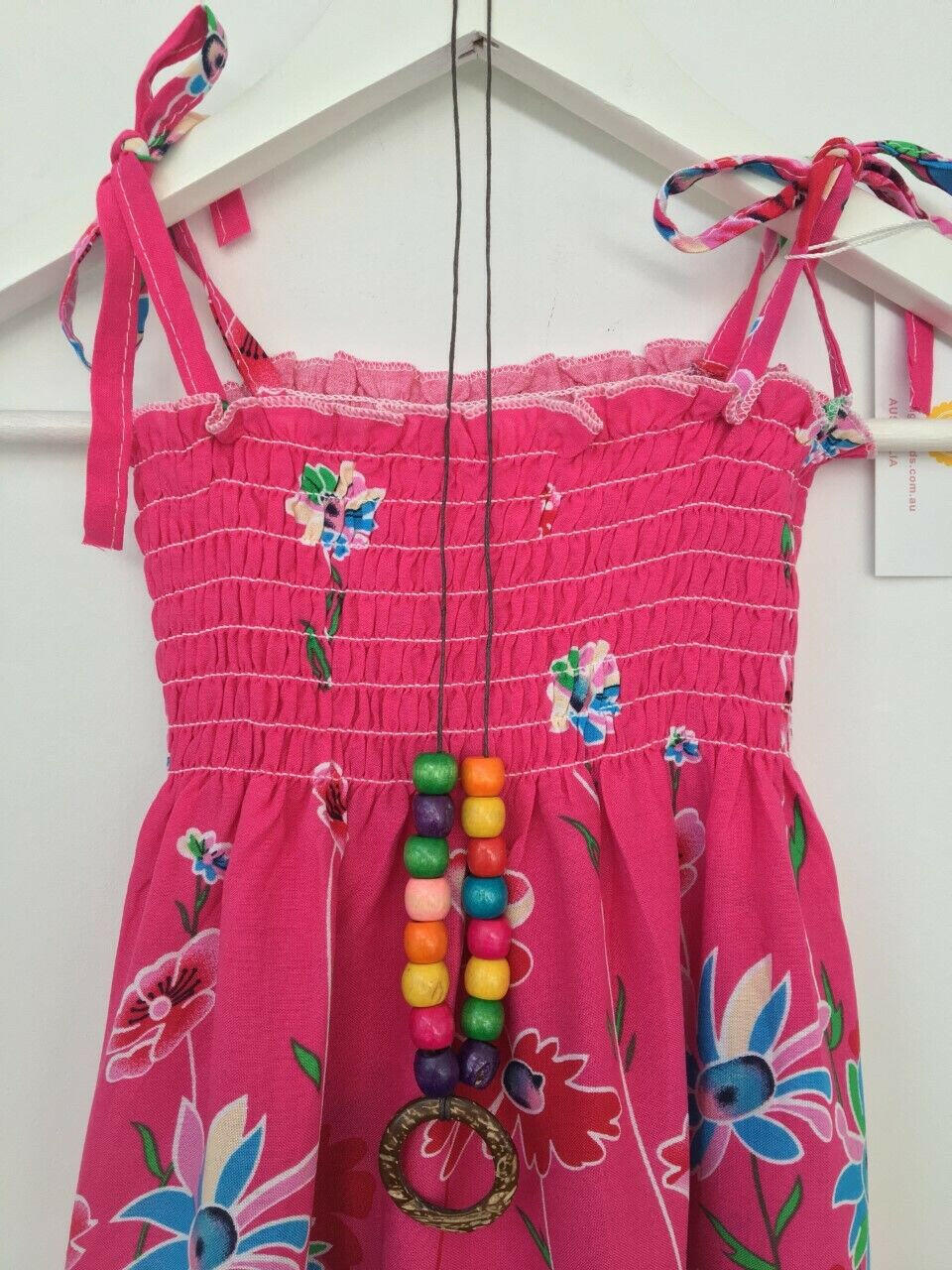 size 3-4 years new girls dress fuschia pink floral girls dress girls sundress - MARIGOLD