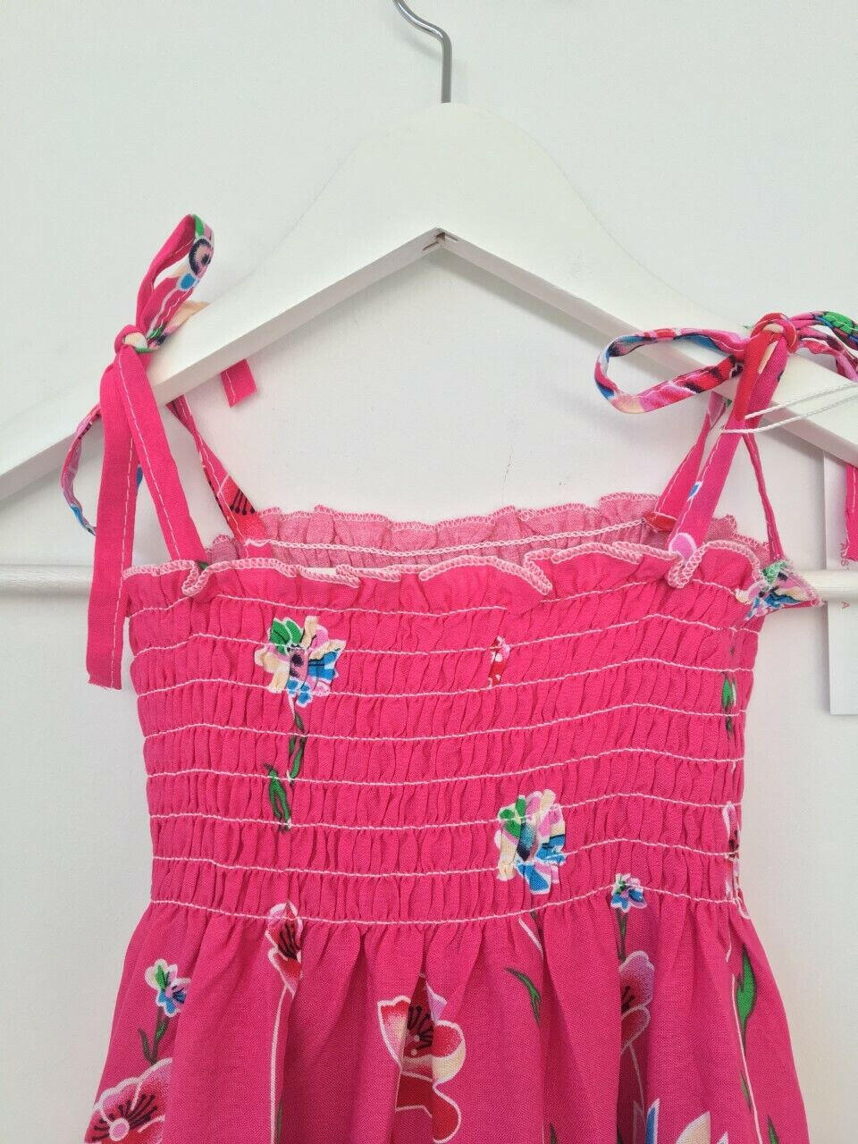 size 3-4 years new girls dress fuschia pink floral girls dress girls sundress - MARIGOLD