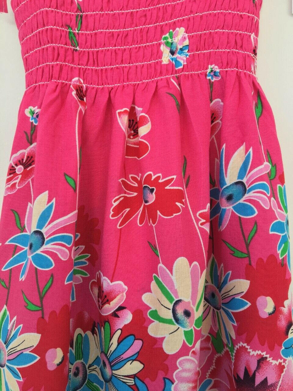 size 3-4 years new girls dress fuschia pink floral girls dress girls sundress - MARIGOLD