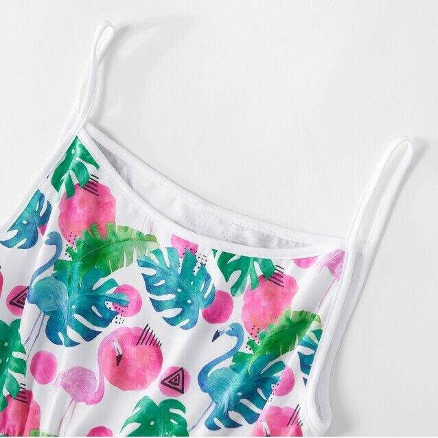 size 3-4 years new girls dress pink flamingo sunset palms print girls dress - MARIGOLD