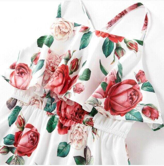 size 3-4 years new girls dress red rose flounce girls dress party dress - MARIGOLD