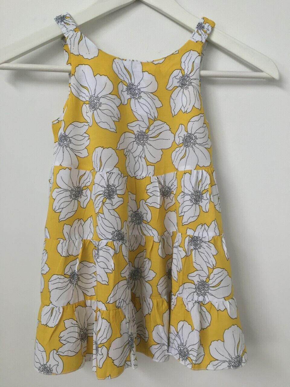 size 3 years new girls dress yellow floral print girls dress - MARIGOLD
