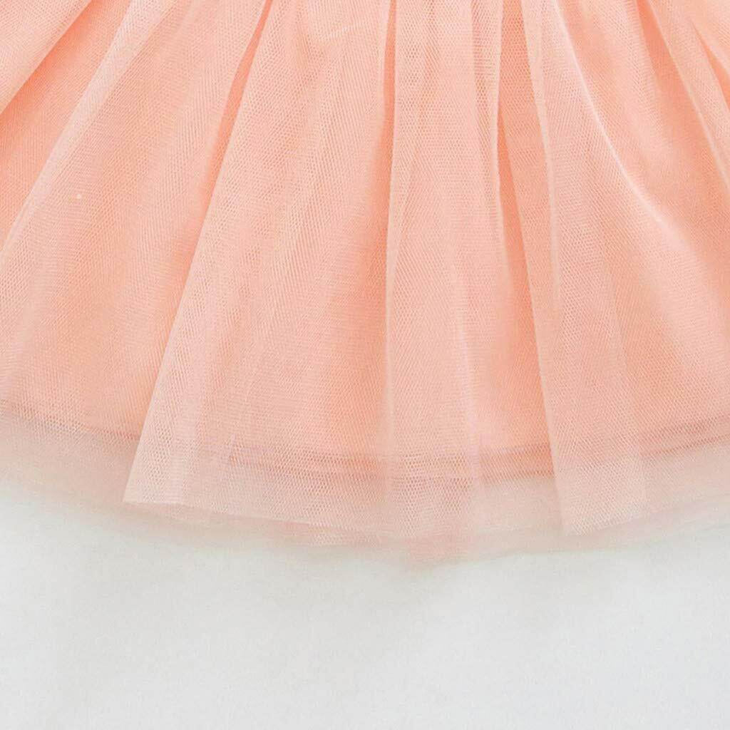 size 4-5 years new girls dress pretty floral flutter sleeve pink tulle dress - MARIGOLD