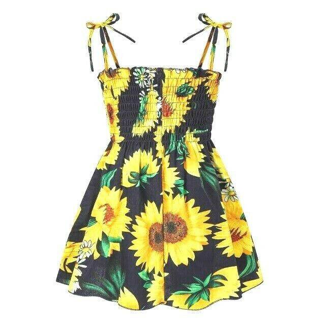 size 9-12 months new baby girls dress dark blue sunflower baby girls dress - MARIGOLD
